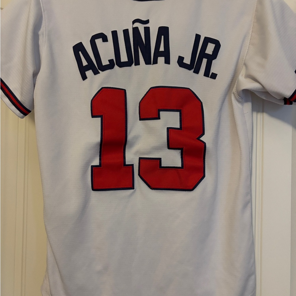 Nike White Athletic Jersey with Black Patch